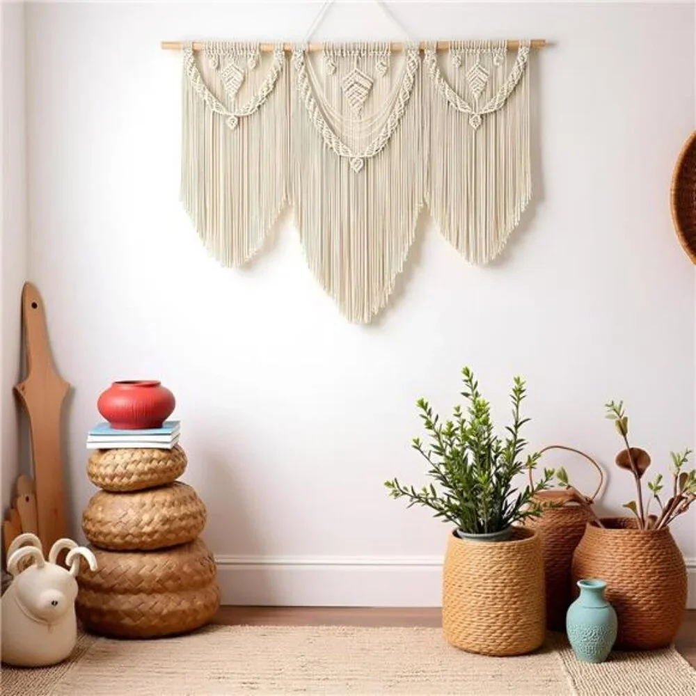 large macrame wall hanging - Boho Tapestry Macrame Wall Decor Art- Chic Bohemian